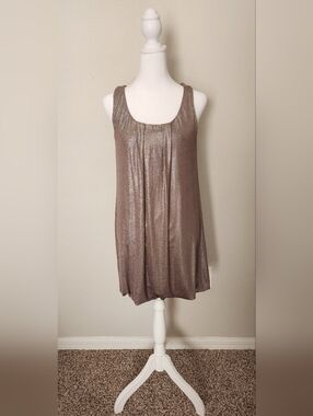 Xhilaration Mauve Metallic Scoop Neck Dress